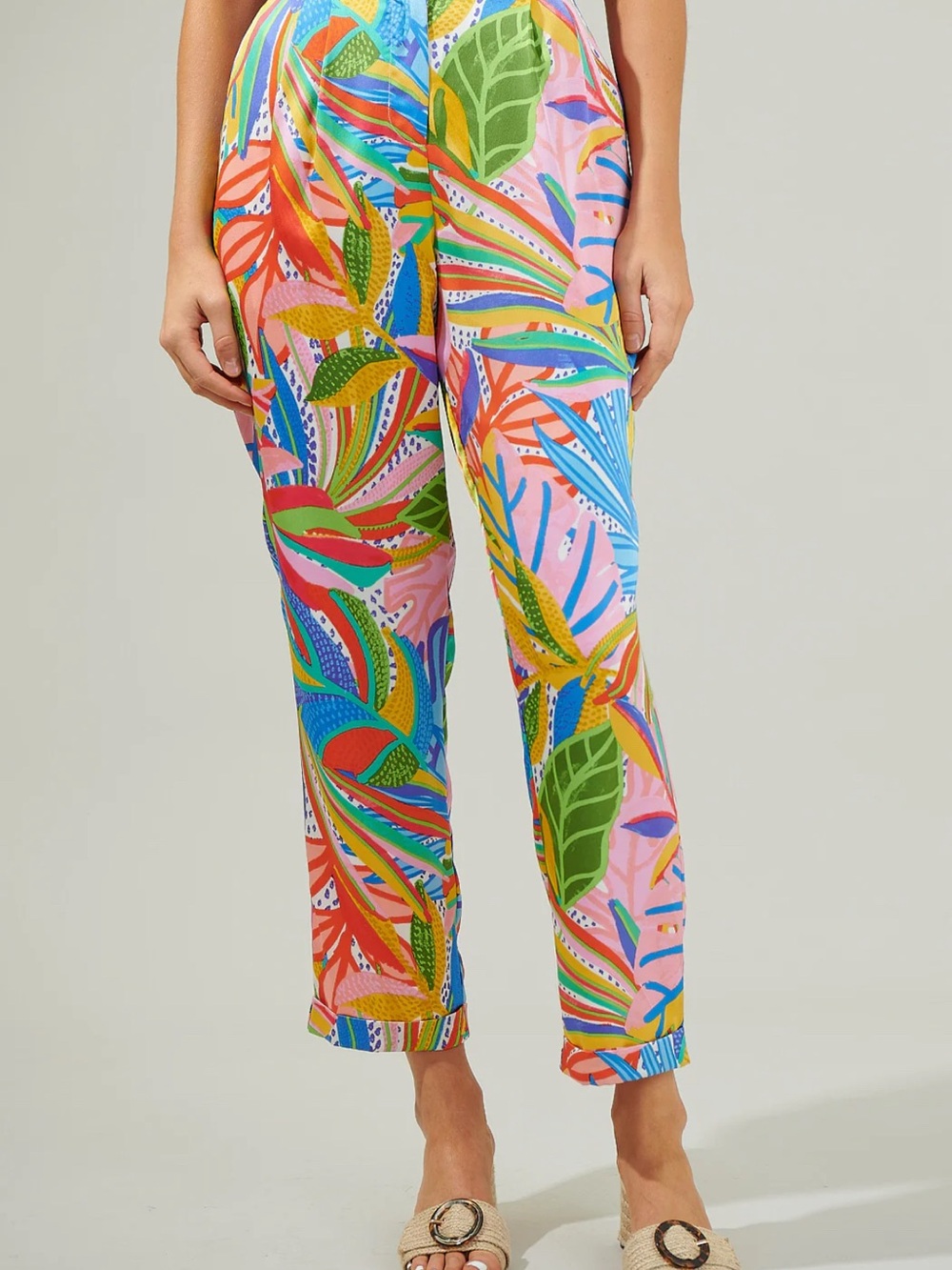 Sugarlips Multi-Color Tropical Cropped Pants